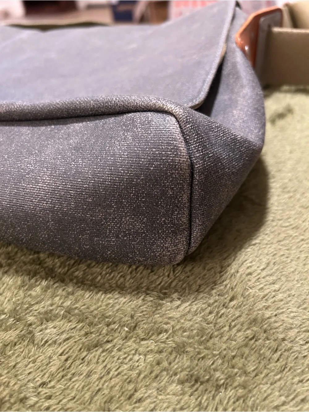 Brooks England Paddington Shoulder Messenger Bag- Gray Waxed Canvas Leather